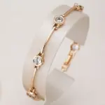 Kinel-pulsera Simple de Color oro rosa 585, tendencia de lujo, circonita Natural, joyería fina diaria para boda y novia, novedad de 2023 1