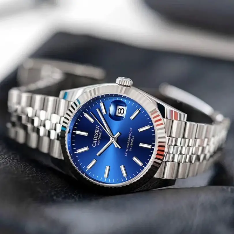 Reloj Mecánico CADISEN para hombre, reloj automático de lujo de marca superior, reloj de negocios de acero inoxidable resistente al agua, reloj Masculino 4