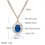 Kinel-collar con colgante de circón Natural azul brillante, mezcla de colores de oro rosa 585, joyería fina diaria de alta calidad para mujer 2