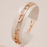 Kinel-pulsera de eslabones cuadrados a la moda para mujer, de lujo, Color oro rosa 585, con circón Natural, joyería étnica para boda, joyería fina para uso diario 1