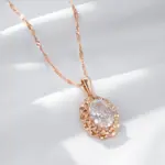 Kinel-collar con colgante de flor de cristal para mujer, Color oro rosa 585, accesorios de circonita Natural ovalados grandes a la moda, joyería diaria 5