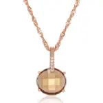 Kinel-collar con colgante de circón Natural para mujer, redondo, marrón claro, Simple, Color oro rosa 585, joyería diaria de alta calidad 6