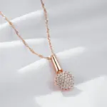 Kinel-collar con colgante de flor de cristal para mujer, Color oro rosa 585, accesorios de circonita Natural, joyería fina para uso diario 5