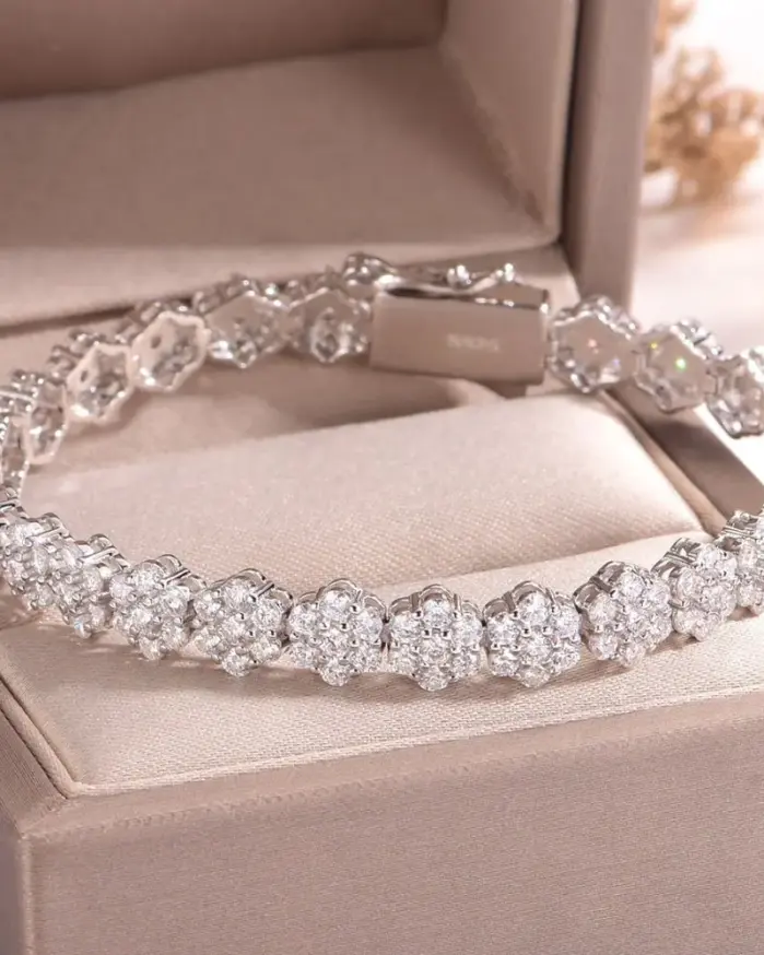 KNOBSPIN-pulsera de tenis de moissanita de 2mm, repleto de diamantes GRA, chapada en plata 925, joyería para fiesta y boda de 18k, pulseras para mujer y hombre 2
