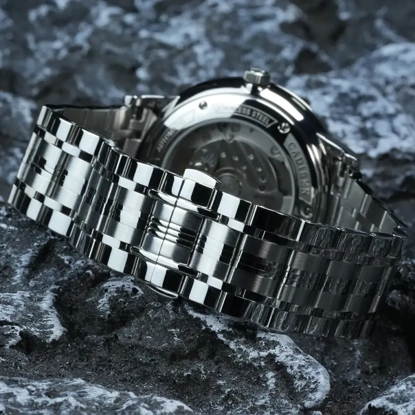 Relojes de Pulsera Mecánicos CADISEN con Movimiento MIYOTA 9015, Reloj Automático Ultrafino, Zafiro, Resistente al Agua, Oro Rosa, Relojes de Negocios 4