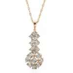 Kinel-collar con colgante de circón Natural para mujer, joyería Retro étnica diaria de lujo, Color oro rosa y plata, 585 6