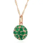Kinel inusual collar con colgante de circón Natural verde brillante para mujer de lujo 585 Color oro rosa joyería fina para fiesta diaria 6