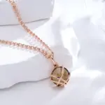 Kinel-collar con colgante de circón Natural para mujer, color marrón claro, lujo, Color oro rosa 585, Metal brillante, joyería étnica fina para uso diario 3