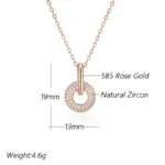 Kinel-collar con colgante de circón Natural, diseño innovador, moda 585, Color oro rosa, regalo romántico, joyería fina diaria para mujer 2