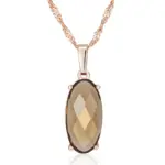 Kinel-collar con colgante de circón Natural para mujer, redondo, marrón claro, Simple, Color oro rosa 585, joyería diaria de alta calidad 6