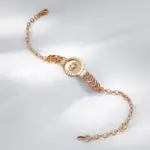Kinel-pulsera de flores étnicas de Color oro rosa para mujer, brazalete de Metal brillante, joyería fina diaria para boda, 585 4