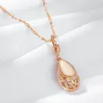 Kinel, collares con colgante de Color oro rosa 585 brillante para mujer, gota de agua Simple, joyería étnica de alta calidad para uso diario de novia 5