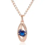 Kienl-Cadena de caracol clásica para mujer, collar con colgante de Color oro rosa 585, accesorios de circón Natural azul, joyería diaria de alta calidad 6