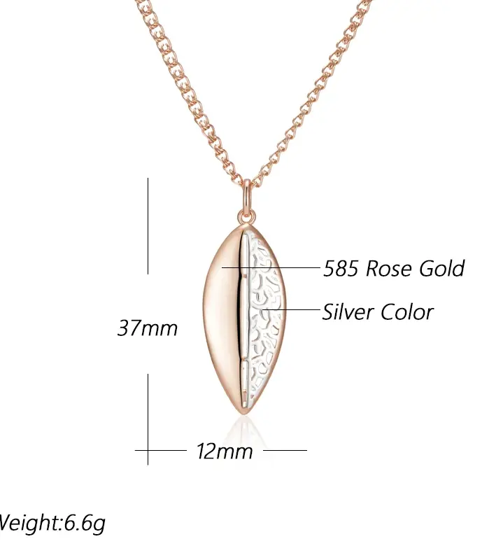 Kinel-collar con colgante grande de flor de Metal brillante para mujer, mezcla de colores de oro rosa y plata 585, joyería Vintage fina para uso diario 2