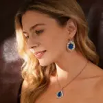 Kinel-collar con colgante de circón Natural azul brillante, mezcla de colores de oro rosa 585, joyería fina diaria de alta calidad para mujer 5