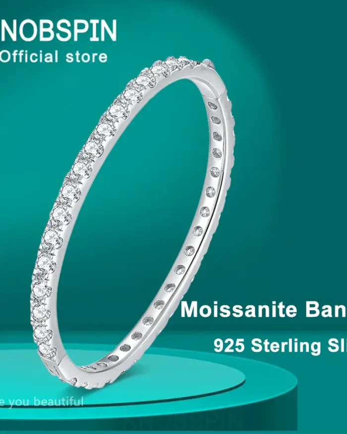 KNOBSPIN D VVS1 brazaletes de moissanita completos de 4mm con certificación GRA s925 pulseras plateadas en plata esterlina de 18k para mujer joyería de regalo de fiesta 1