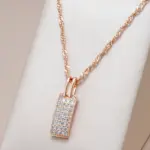 Kinel-collar con colgante de circón Natural para mujer, accesorio de lujo, Color oro rosa 585, joyería fina diaria para novia 1