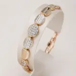 Kinel-pulsera de eslabones ovalados de oro rosa 585, pulseras finas de lujo con circonita Natural para uso diario, joyería étnica de boda 1