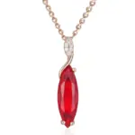 Kinel-collar con colgante de cristal gris ovalado para mujer, Color oro rosa 585, con circón Natural, joyería fina diaria de alta calidad 6