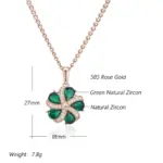 Kinel-collar con colgante de circón Natural verde brillante para mujer, tendencia 585, Color oro rosa, joyería de boda Retro fina para novia 2