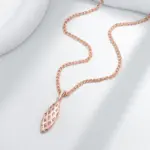 Kinel-collar con colgante brillante Simple para mujer, accesorios de Color oro rosa 585, joyería fina diaria de alta calidad 5