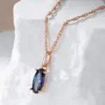 Kienl-collar con colgante de circón Natural colorido para mujer, colgante de lujo de Color oro rosa 585, joyería fina diaria de alta calidad 3