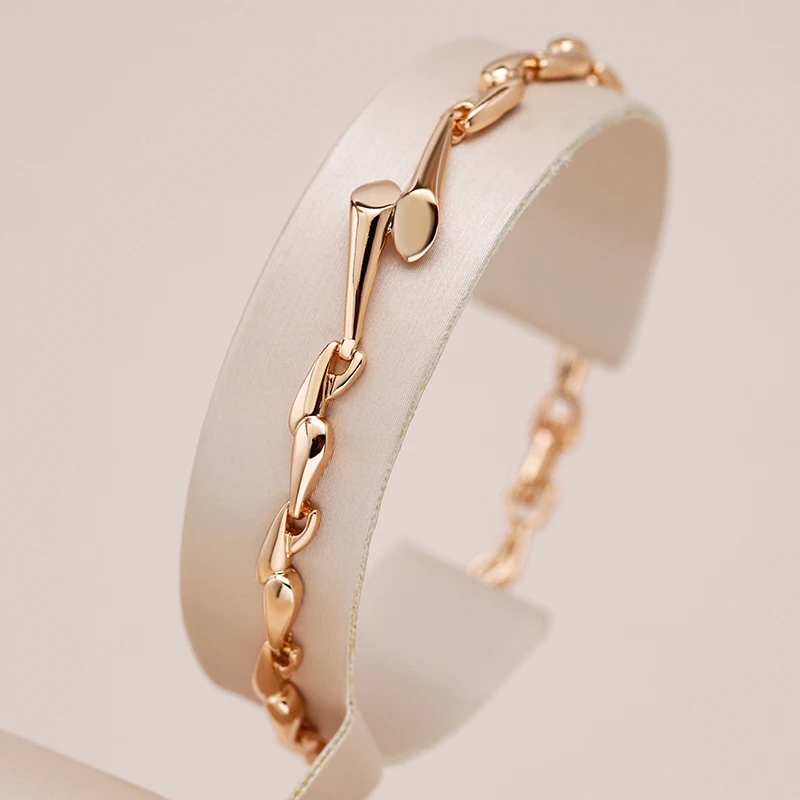 Kinel-pulsera geométrica de Color oro rosa para mujer, moda 585, Metal brillante de lujo, joyería fina diaria para boda y novia, novedad de 2023 1 Kinel-pulsera geométrica de Color oro rosa para mujer, moda 585, Metal brillante de lujo, joyería fina diaria para boda y novia, novedad de 2023 1