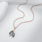 Kienl-collar con colgante de flor de cristal para mujer, Color oro rosa 585, accesorios coloridos de circón Natural, joyería fina diaria 4