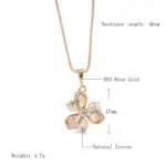 Kinel-collar con colgante de flor de cristal para mujer, Color oro rosa 585, accesorios de circón Natural, joyería étnica fina diaria 2
