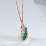 Kinel-collar con colgante de Color oro rosa 585, accesorios inusuales de circón Natural verde, joyería fina Vintage para uso diario 4