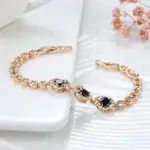 Kinel-pulsera étnica de circón Natural para mujer, brazalete de lujo, oro rosa 585, joyería fina Vintage para boda, novedad de 2021 5