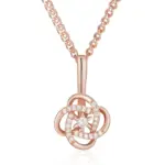 Kinel-collar con colgante étnico para novia, Color oro rosa 585, Cruz geométrica única, flor de circón Natural, joyería fina diaria para mujer 6