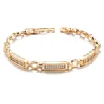 Kinel-pulsera de eslabones cuadrados de oro rosa 585, pulseras finas de lujo con circonita Natural para uso diario, joyería étnica de boda 6