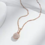 Kinel-collar con colgante de flor de cristal para mujer, Color oro rosa 585, accesorios de circonita Natural, joyería fina para uso diario 4