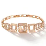 Kinel Hot 585, pulsera con accesorios cuadrados de circón Natural de Color oro rosa para mujer, joyería fina étnica de lujo para novia, joyería fina para uso diario 6