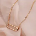 Kinel-collar con colgante brillante de lujo para mujer, joyería fina diaria de alta calidad, geometría, Color oro rosa 585 5
