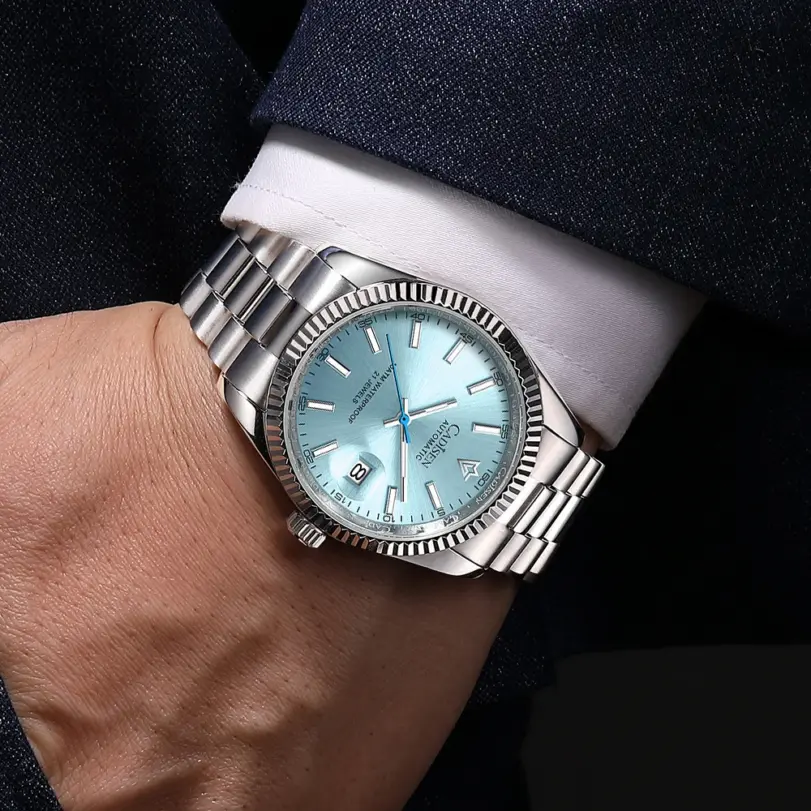 CADISEN nuevo reloj mecánico automático para hombre de marca superior de lujo C3 luminoso AR zafiro MIYOTA 8215 100M reloj de regalo resistente al agua para hombres 5