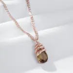 Kinel, collar con colgante de serpiente de circón Natural marrón único para mujer, tendencia 585, Color oro rosa, joyería Animal de alta calidad 4