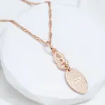 Kinel-collar con colgante brillante para mujer, aretes geométricos simples de oro rosa 585, joyería fina diaria de alta calidad 5