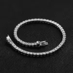KNOBSPIN-pulsera de tenis de moissanita negra chapada en plata de ley 925, pulsera de oro blanco de 18k para mujer y hombre, joyería de fiesta de Hip Hop 2