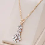 Kinel-collar con colgante de circón Natural para mujer, joyería Retro étnica diaria de lujo, Color oro rosa y plata, 585 1