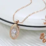 Kinel-Colgante de circón Natural con flores huecas para mujer, collar de Color oro rosa, joyería fina diaria, 585 3
