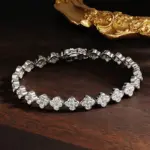 KNOBSPIN D VVS1 pulsera de tenis de moissanita, pulseras de trébol de cuatro hojas de plata de ley s925 con certificado GRA de diamante de 2mm para mujer 2
