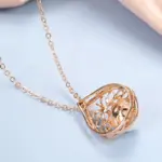 Kinel-collar con colgante grande de perlas de lujo para mujer, Color oro rosa 585 con dijes de circón Natural, joyería de boda para novia 6