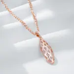 Kinel-collar con colgante brillante Simple para mujer, accesorios de Color oro rosa 585, joyería fina diaria de alta calidad 4