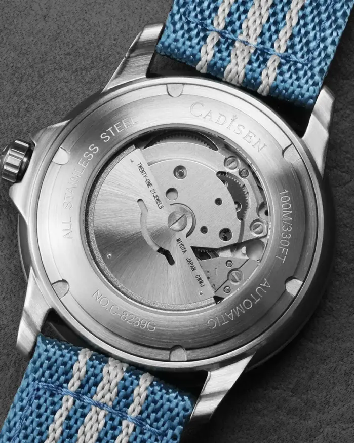 CADISEN Deep Explorer 2025 nuevo reloj mecánico automático hombre correa de lona reloj de pulsera MIYOTA relojes luminosos de lujo impermeables 2