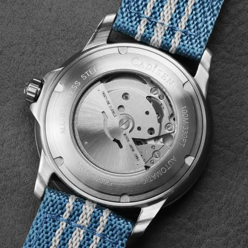CADISEN Deep Explorer 2025 nuevo reloj mecánico automático hombre correa de lona reloj de pulsera MIYOTA relojes luminosos de lujo impermeables 2