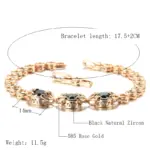 Kinel-pulsera étnica de circón Natural para mujer, brazalete de lujo, oro rosa 585, joyería fina Vintage para boda, novedad de 2021 2