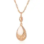 Kinel, collares con colgante de Color oro rosa 585 brillante para mujer, gota de agua Simple, joyería étnica de alta calidad para uso diario de novia 6