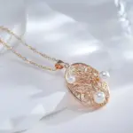 Kienl-collar con colgante de perlas de Color dorado rosa para mujer, accesorios de flores de Metal brillante Vintage, joyería fina diaria, tendencia 585 4